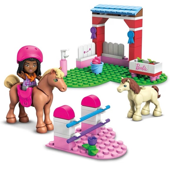 NWT Barbie Horse Jumping Building Set - Pink and Brown - Picture 9 of 9